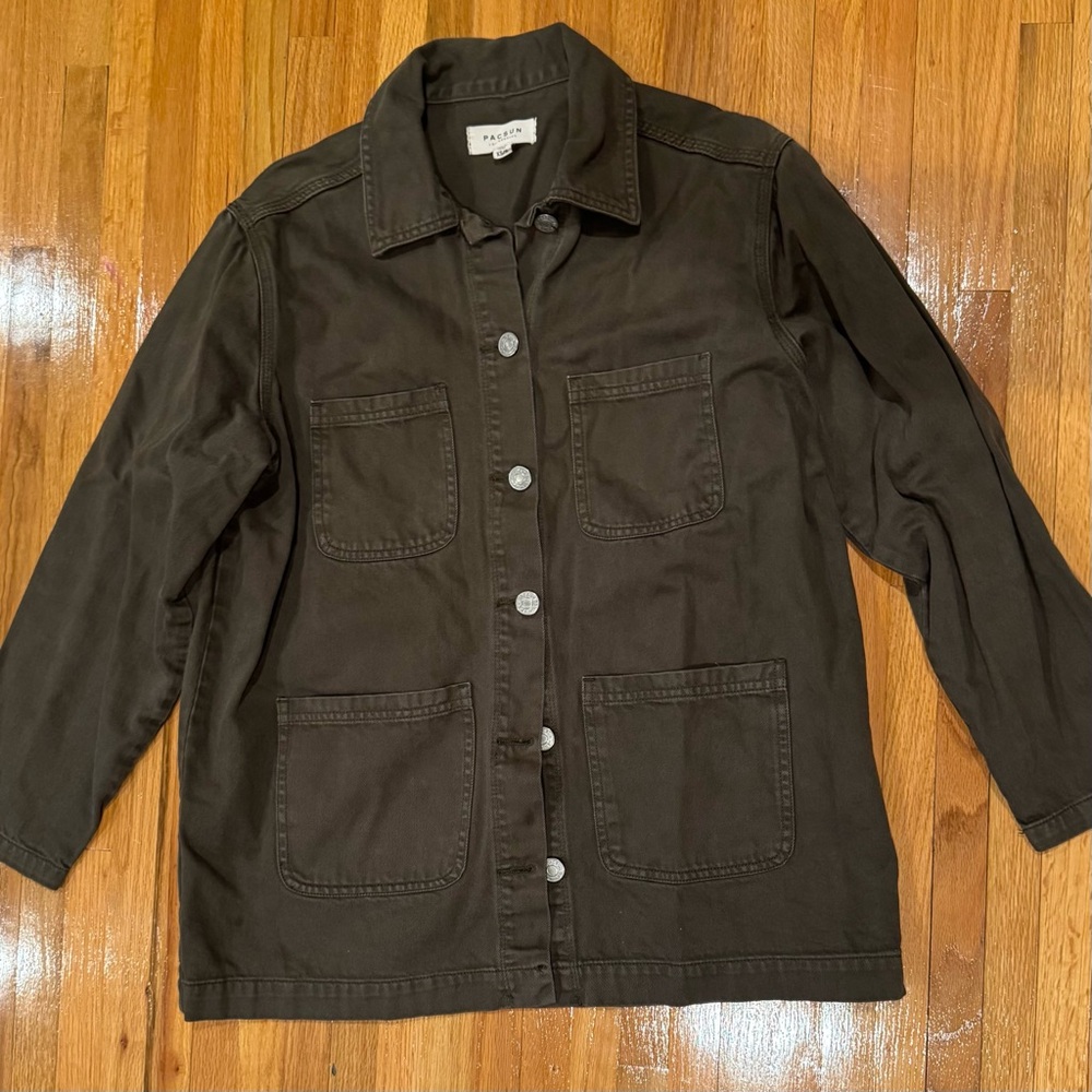 PacSun Army green denim jacket XS